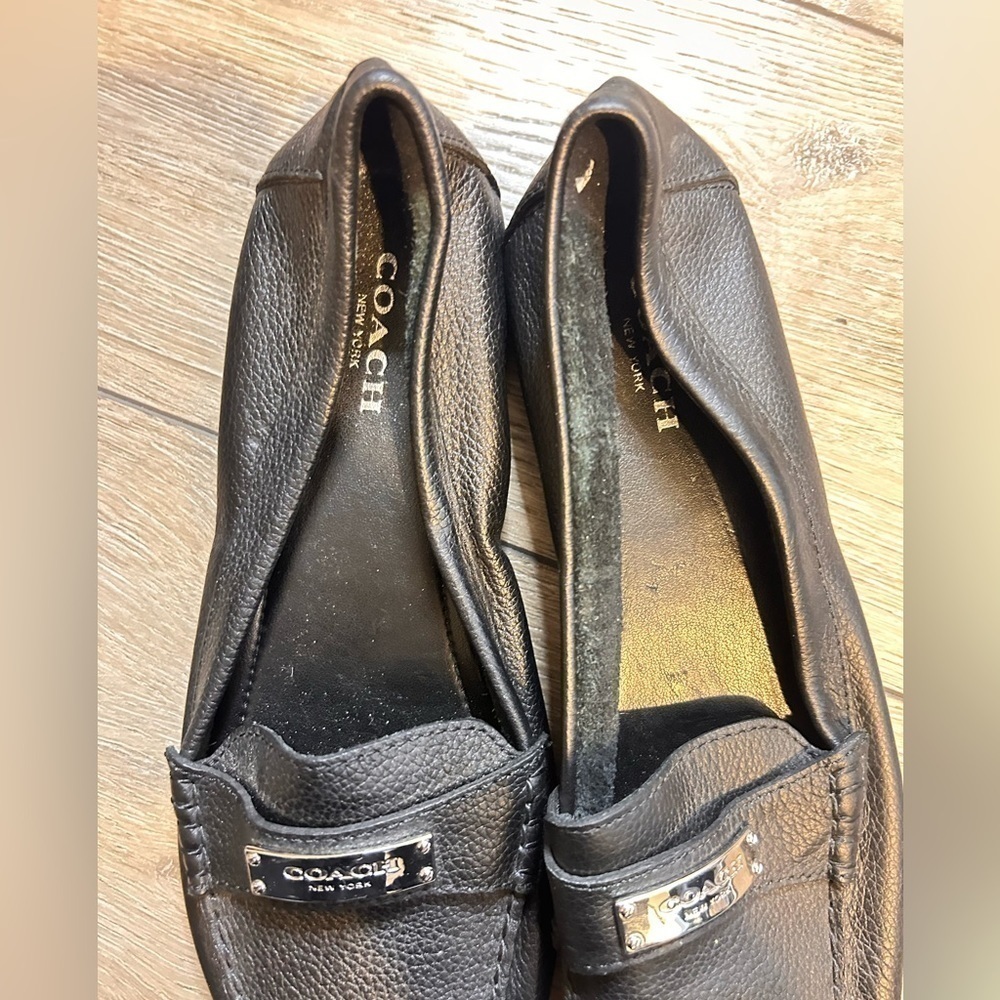 Coach Fredrica Loafers Pebble Grain Leather Black Womens 8 - Picture 5 of 6